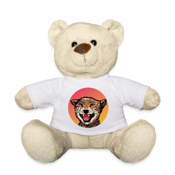 Farbenfrohes Leopard Design im Retro Look - Teddy - Weiß - Vorne