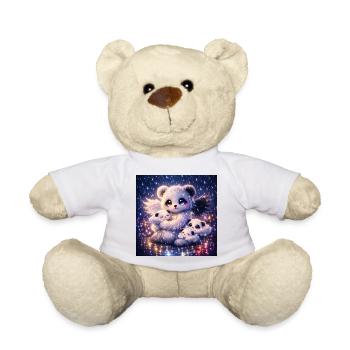 Himmlischer Nephalim‑Panda mit Wolkenbabys - Teddy - Weiß - Vorne
