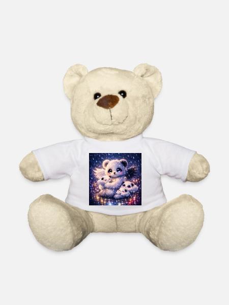 Celestial Nephalim Panda with Cloud Babies - Teddy Bear - white