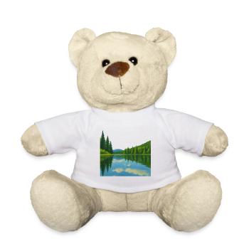 Forest reflections on a peaceful lake - Teddy Bear - white - Front