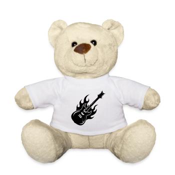 Flammende Gitarre - Teddy - Weiß - Vorne