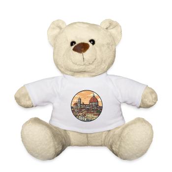 Florenz, Italien Kathedrale Rundaufkleber - Teddy - Weiß - Vorne