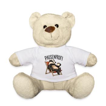 Pausenprofi Badger mit Kaffee - Teddy - Weiß - Vorne