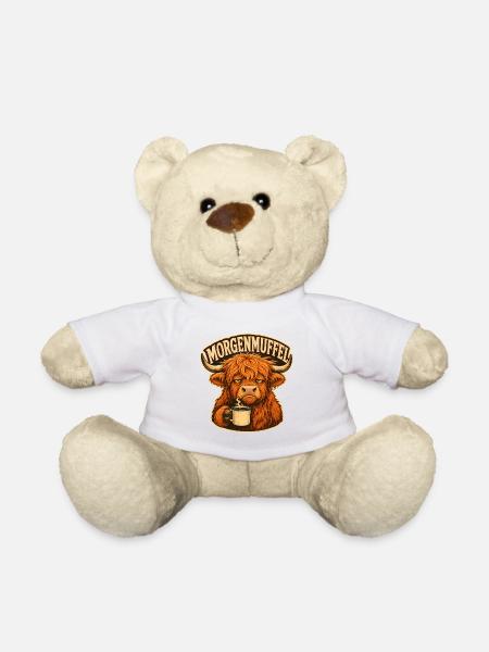 Morgenmuffel Kuh mit Kaffee - Teddy - Weiß