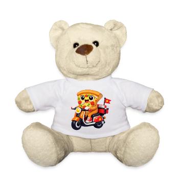 Pizza Hero auf Lieferfahrrad - Teddy - Weiß - Vorne