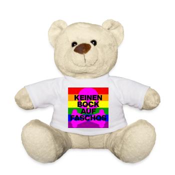 KEINEN BOCK AUF FASCHOS, NO NZS, NO AFD, PINK - Teddy - Weiß - Vorne