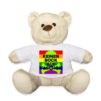 KEINEN BOCK AUF FASCHOS, NO NZS, NO AFD, GRÜN - Teddy - Weiß - Vorne
