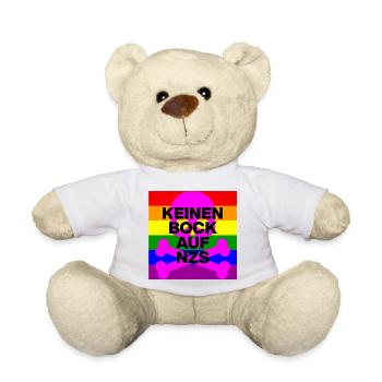 KEINEN BOCK AUF NZS, NO NZS, NO AFD, SKULL PINK - Teddy - Weiß - Vorne