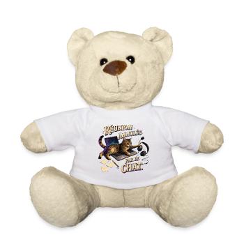 Réunion annulée par le chat - Nounours - blanc - Devant