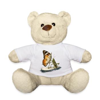 Grashüpfer auf Surfbrett mit Schmetterling Segel - Teddy - Weiß - Vorne