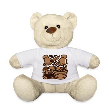 Pilzsammler Korb Grafik - Teddy - Weiß - Vorne