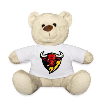 Roter Bullenblitz Schild - Teddy - Weiß - Vorne