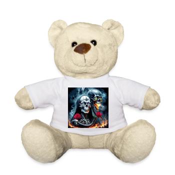 Zwillingsschädel in Flammen - Teddy - Weiß - Vorne