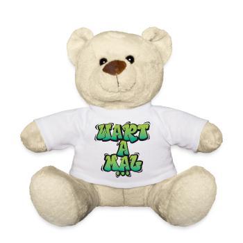Wart A Mal – Lustiger Dialekt Spruch Design - Teddy - Weiß - Vorne