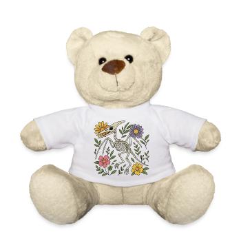 Pterodactylus Skelett mit Blumen - Teddy - Weiß - Vorne
