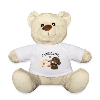 Dachshund Gift | Cute Dog Design Paws & Love - Teddy Bear - white - Front