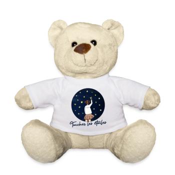 Toucher les etoiles - Citation Inspiration Reve - Nounours - blanc - Devant