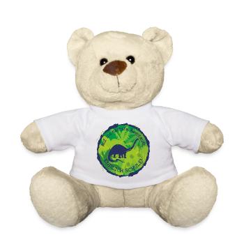 Dino Brachiosaurus Adventure Finally School - Teddy Bear - white - Front