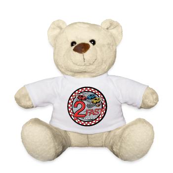 2 Almost Birthday Racing Fun - Teddy Bear - white - Front