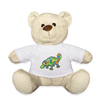Mosaic Platypus Rainbow Style - Teddy Bear - white - Front
