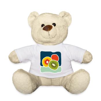 Colorful Kiwis – Fruity Pop Illustration - Teddy Bear - white - Front