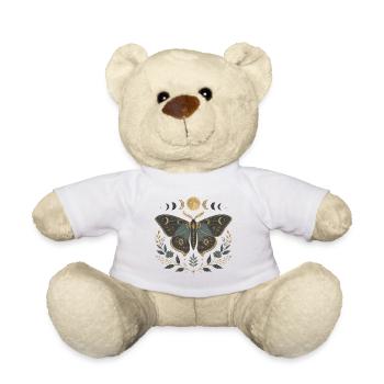 Vintage Moth & Moon – Celestial Dark Academia - Teddy Bear - white - Front
