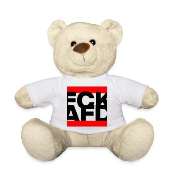 FCK AFD, NIE WIEDER IST JETZT, NO NZS, NO AFD - Teddy Bear - white - Front