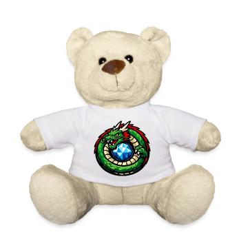 Green Dragon with Diamond - Teddy Bear - white - Front