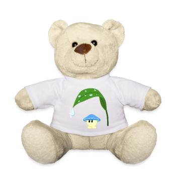 Blue Mushroom - Teddy Bear - white - Front