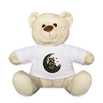 Moon Forest Raccoon with Teacup - Teddy Bear - white - Front