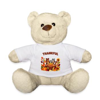 Thankful Autumn Animal Feast - Teddy Bear - white - Front