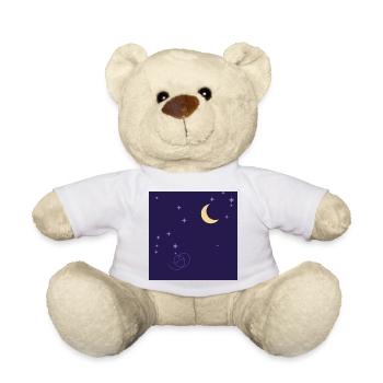 Starry Night, Moon and Purple Spiral - Teddy Bear - white - Front
