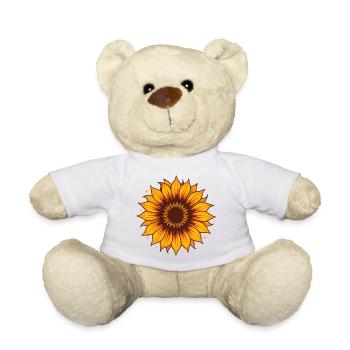 Sunflower Fire Colors Pattern - Teddy Bear - white - Front