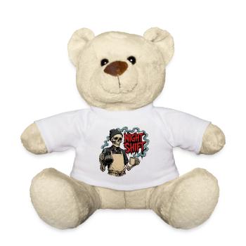 Night Shift Coffee – Barista Skeleton Night Shift - Teddy Bear - white - Front