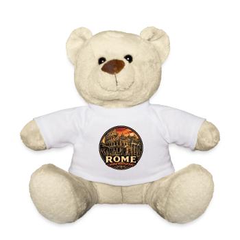 Rome Colosseum Ruins Vintage Travel Badge - Teddy Bear - white - Front