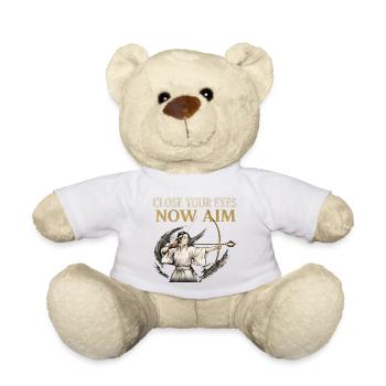 Close Your Eyes Now Aim Archery Zen Samurai Shirt - Teddy Bear - white - Front