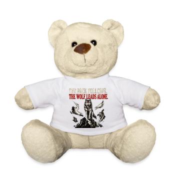 The Wolf Leads Alone Lone Wolf Gym Motivation Tee - Teddy Bear - white - Front
