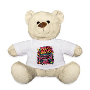 Retro Beats Boombox Neon Vibe - Teddy Bear - white - Front