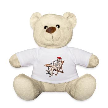 Sophisticate French Poodle Wine & Cheese Original  - Teddy Bear - white - Front