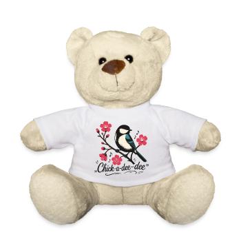 Chick-a-dee-dee-dee with Bird Call - Teddy Bear - white - Front
