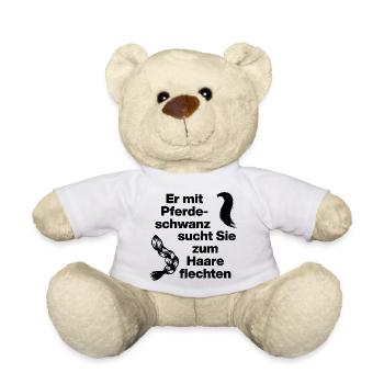 ER MIT PFERDESCHWANZ SUCHT SIE ZUM HAARE FLECHTEN - Teddy - Weiß - Vorne