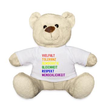 Vielfalt Toleranz Demokratie - Teddy - Weiß - Vorne