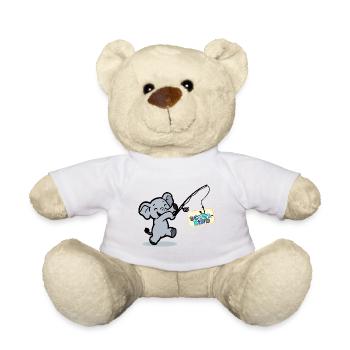 Schulkind Angeln Elefanten - Teddy - Weiß - Vorne