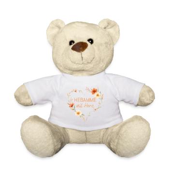 Midwife with Heart - Personalizable - Teddy Bear - white - Front