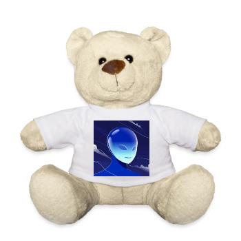 Blauer Alien Blick Maskenkunst - Teddy - Weiß - Vorne