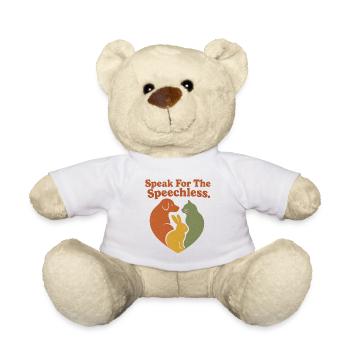 Speak For The Speechless Animal Rights Retro - Teddy Bear - white - Front