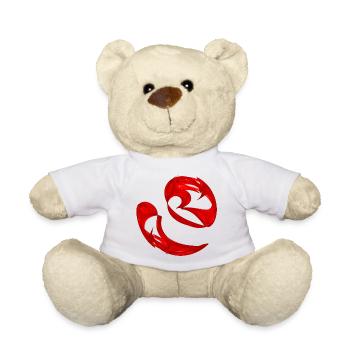 Red Swirl – Chaos Art - Teddy Bear - white - Front