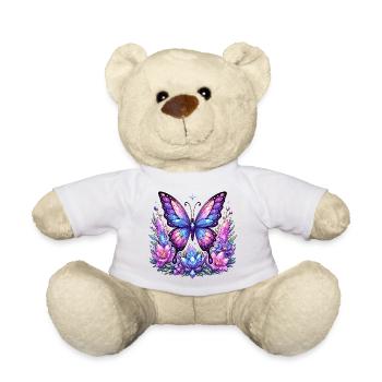 Crystal Butterfly Blossoms - Teddy Bear - white - Front