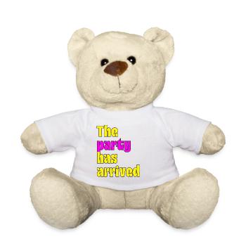 THE PARTY HAS ARRIVED, IT'S READY TO GO - Teddy Bear - white - Front
