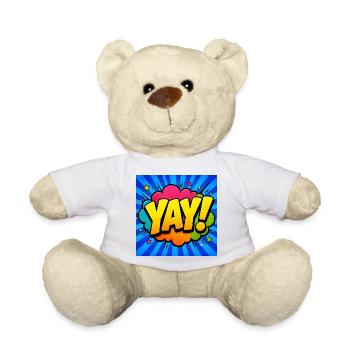 Energetic Comic Lettering – Pop Art Design - Teddy Bear - white - Front